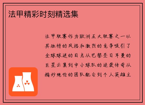 法甲精彩时刻精选集
